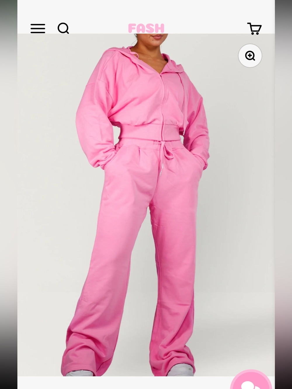 Fitness Fashioness Pink Women's Wide-Leg Hoodie Jumpsuit
